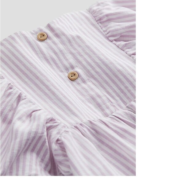 H&M 2-piece Patterned Muslin Set Light Dusty Purple Striped Baby 9-12M - Picture 2 of 9